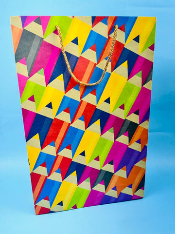 Colorful Pencil themed Paper Bags (Pack of 10)