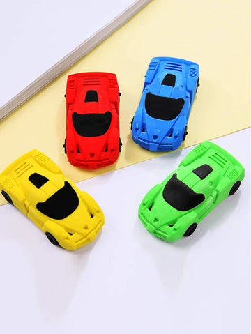 Cute 3D Car Shaped Multicolor Pencil  Eraser for Kids ( Random Colour )
