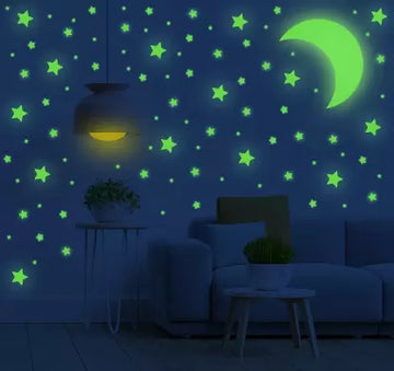 Glowing Star Glow in The Dark Stickers Radium Wall Stickers–Galaxy in Your Room  (Multicolor)