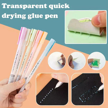 Non Toxic Fast Drying Glue Pen (Pack of 1) (Random Colour)