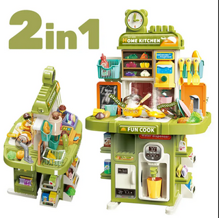 83 Pcs Play House Full Kitchen Toys Set for Children Pretend Play