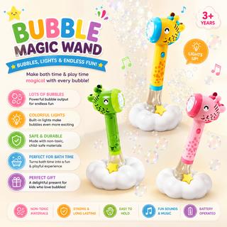 Giraffe Bubble Magic Wand — Light-Up & Musical Bubble Blower for Kids