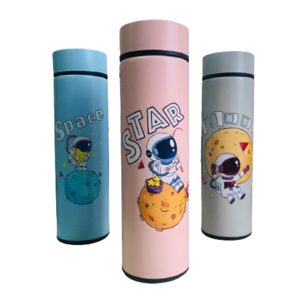 Space Theme Stainless Steel temperature Insulated Hot And Cold Water Bottle ( 450ml )(Without Temperature)