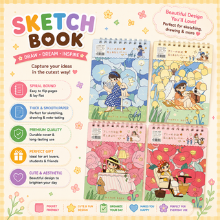 Annie's Kawaii Sketch Book — Spiral Bound | Cute Floral Design for Kids (Random)
