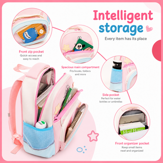 Cute Kids Backpack Set with Pencil Case – Bunny & Fox Design