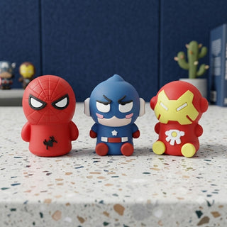 Marvel Avengers Chibi Pencil Sharpener Set — Spider-Man, Captain America & Iron Man
