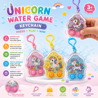 Unicorn Keychain Water Game Toy