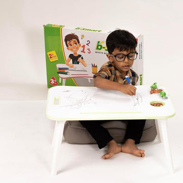 2-in-1: Folding Desk Table and Whiteboard Combo for Kids