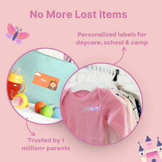 Personalized Name Labels Combo - Princess Sparkle - Pack of 54 (PREPAID ORDER)