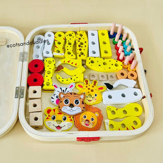 Animal Assemble Wooden Toolbox for kids