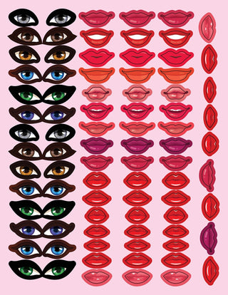 Make A Pretty Face with 160+ Stickers- Colouring and Sticker Activity Book for Kids Age 3 -6 years