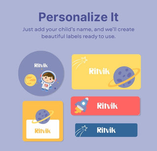 Personalized Name Labels Combo - Astro Champ - Pack of 54 (PREPAID ORDER)