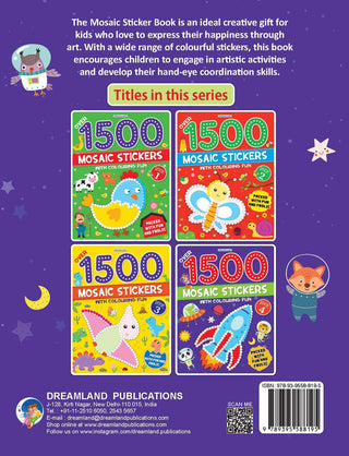 1500 Mosaic Stickers Book 4 with Colouring Fun  - Sticker Book for Kids Age 4 - 8 years