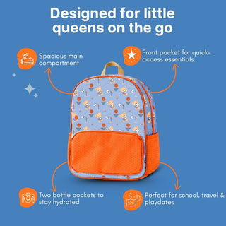 Cots and Cuddles Cute Sporty Bear Theme Printed Canvas Backpack for Kids
