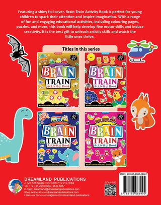 Brain Train Activity Book for Kids Age 4+ – With Colouring Pages, Mazes, Puzzles and Word searches Activities