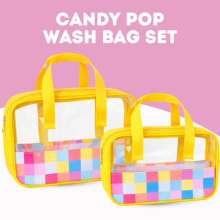 Pack Of 2 | Multipurpose Clear Storage Bag with Check Pattern & Handle – Combo Pack