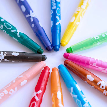 Colorful Creations: 12 Rotating Crayons for Kids' Artistic Adventures
