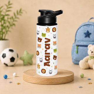 Personalized Water Bottle for Kids - Animal Faces (PREPAID ONLY)