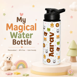Personalized Water Bottle for Kids - Animal Faces (PREPAID ONLY)