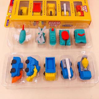 Transportation Vehicle Design Eraser Pack of 5 (Random Design)
