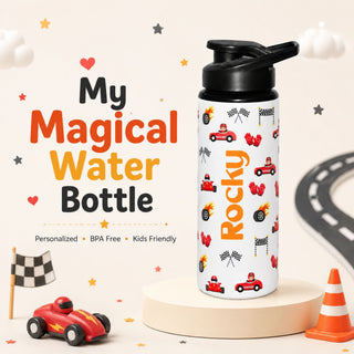 Personalized Water Bottle for Kids - Racing Car (PREPAID ONLY)