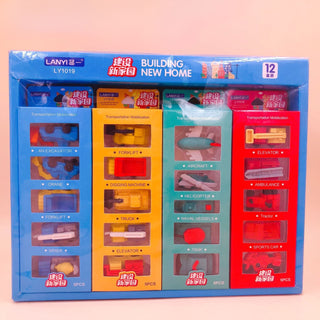 Transportation Vehicle Design Eraser Pack of 5 (Random Design)