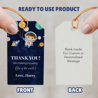 Personalized Thank You Tags for Return Gifts - Space (18pcs) (PREPAID ONLY)
