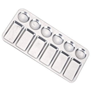 12 Wells Rectangle Metal Colour Palette for Paint Mixing