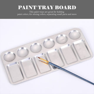12 Wells Rectangle Metal Colour Palette for Paint Mixing