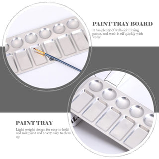 12 Wells Rectangle Metal Colour Palette for Paint Mixing