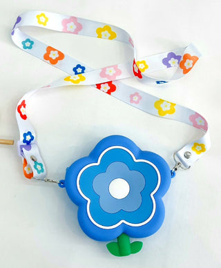 Cute Flower shaped Silicon Sling Bag with Mirror, Comb, Hair Clip and Key Chain