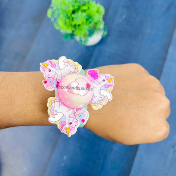 Unicorn Theme Spinner Slap Wristbands for Kids