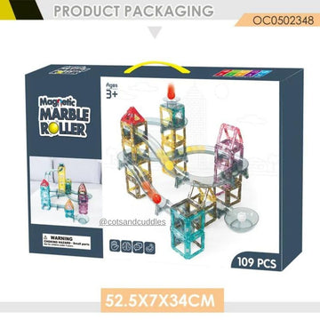 109-Piece Ball Roller Building Block Magnetic Marble Run Set: Fun and Educational Toy for Kids