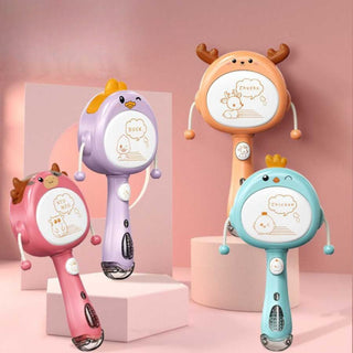 Cute Animal Design Musical Hand Drum Toy with Lights & Sounds for Kids