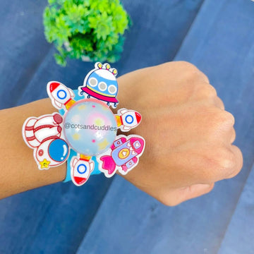 Space Theme Spinner Slap Wristbands for Kids