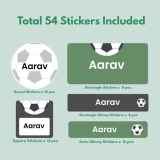 Personalized Name Labels Combo - Football - Pack of 54 (PREPAID ORDER)