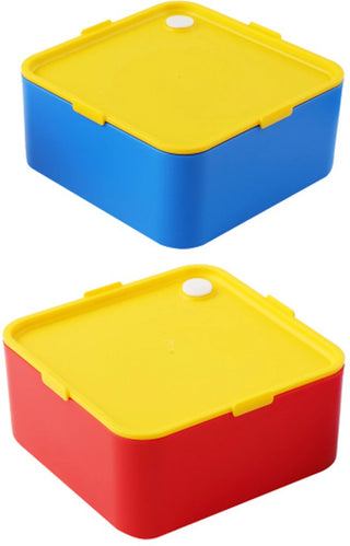 LEGO Brick Double Layer Lunch Box for Kids – Bento Style with Elastic Strap