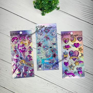 Puffy Stickers with Glitter Magic: Sparkle with Adorable Cuteness