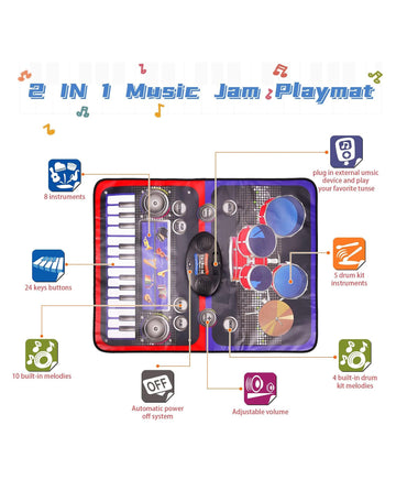 2-in-1 Musical Jam Playmat for Kids