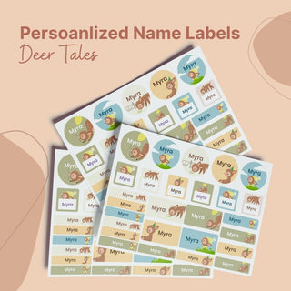 Personalized Name Labels Combo - Deer Tales - Pack of 54 (PREPAID ORDER)