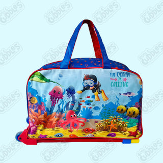 Cartoon-Themed Duffel Bag with Trolley For Kids (The Ocean)