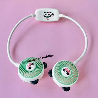 Panda Design 360 Degree Rotatable Hand-Free Neck Fan for Kids