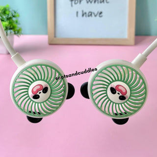 Panda Design 360 Degree Rotatable Hand-Free Neck Fan for Kids