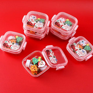 8-Piece Christmas Themed Eraser In Square Jar