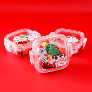 8-Piece Christmas Themed Eraser In Square Jar