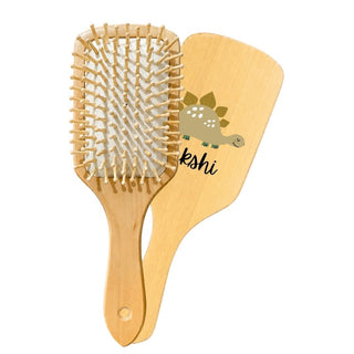 Personalized Wooden Hair Brush for Kids - Dino (PREPAID ONLY)
