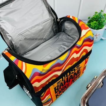 Versatile and Stylish: Fully Padded Double Decker Multipurpose Lunch Bag with Adjustable Strap (Explore Universe)