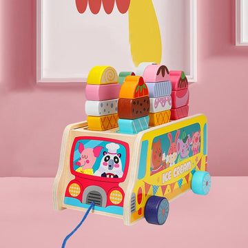 Ice Cream Truck Wooden Toy: Wholesome Fun for Young Explorers