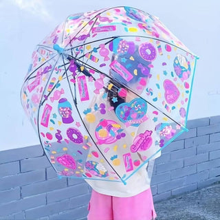 Premium Quality Candy Theme Printed Transparent Umbrella For Kids