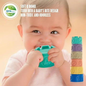 6pc Soft Rubber ABC Building Blocks for Toddler